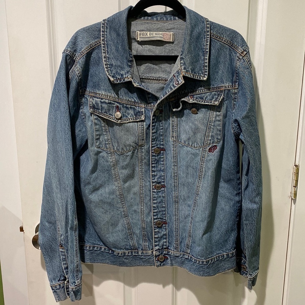 Fox Racing Jean Jacket Vintage 100% Cotton EUC
